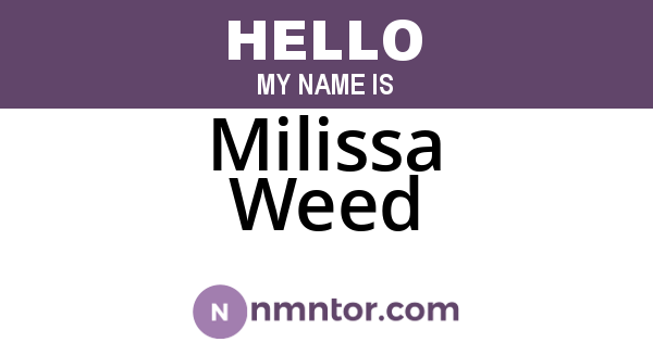 Milissa Weed