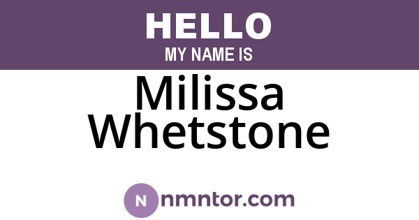 Milissa Whetstone