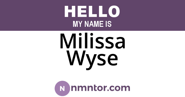 Milissa Wyse