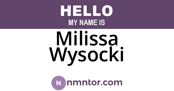 Milissa Wysocki