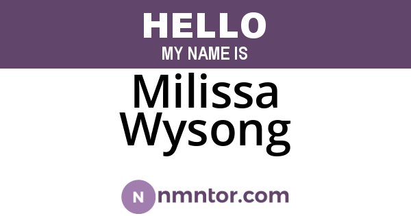 Milissa Wysong