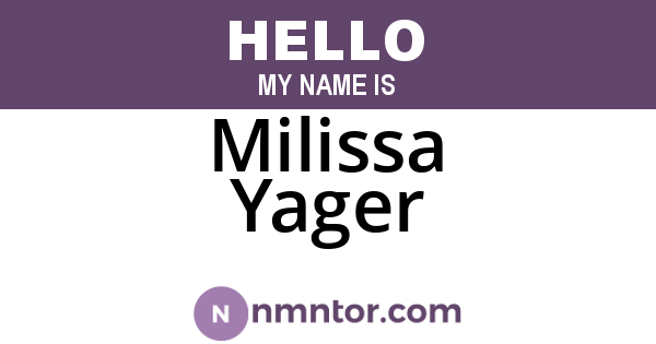 Milissa Yager