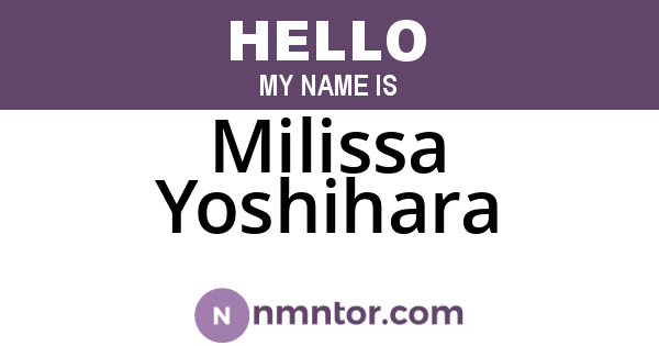 Milissa Yoshihara