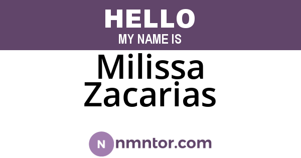 Milissa Zacarias