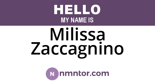 Milissa Zaccagnino