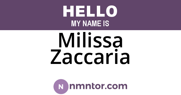 Milissa Zaccaria