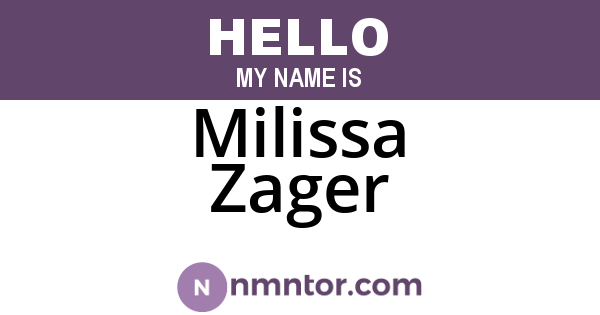 Milissa Zager