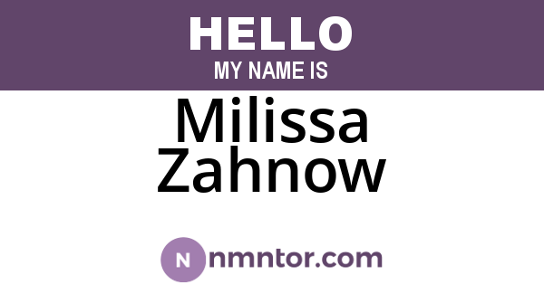 Milissa Zahnow