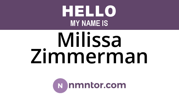 Milissa Zimmerman