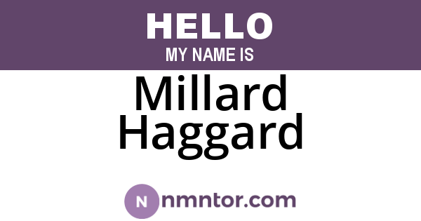 Millard Haggard