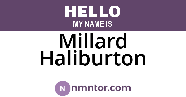 Millard Haliburton