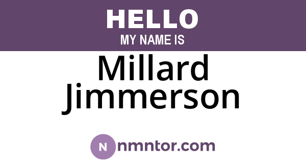 Millard Jimmerson