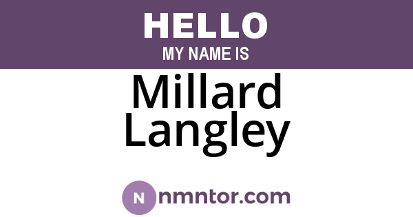 Millard Langley