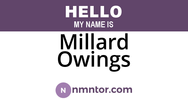 Millard Owings