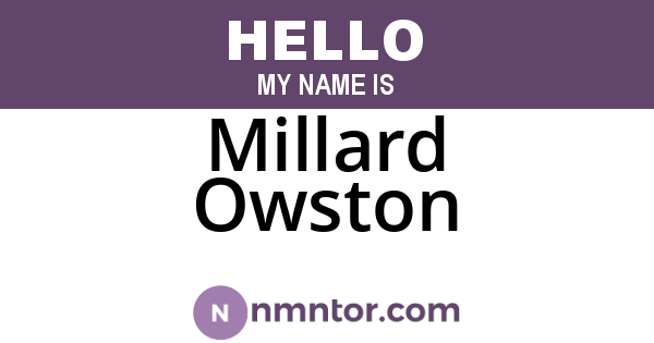 Millard Owston
