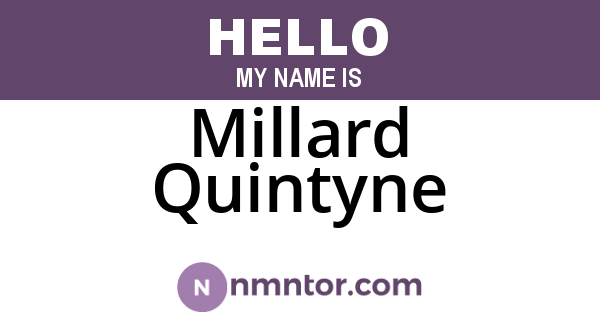 Millard Quintyne