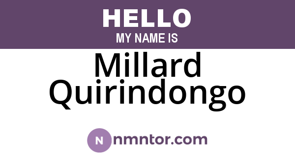 Millard Quirindongo