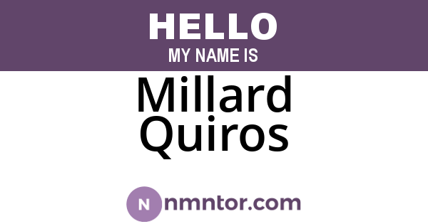 Millard Quiros