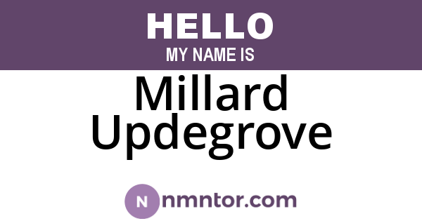 Millard Updegrove