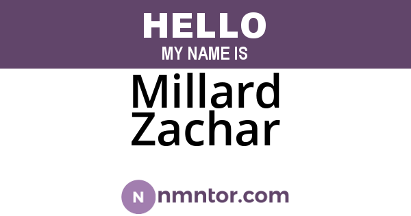 Millard Zachar