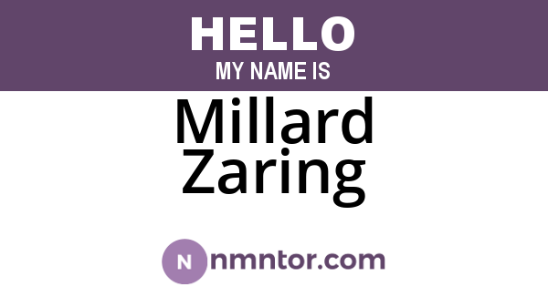 Millard Zaring