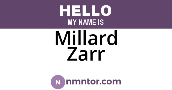 Millard Zarr