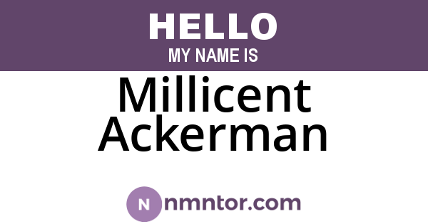 Millicent Ackerman