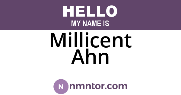 Millicent Ahn