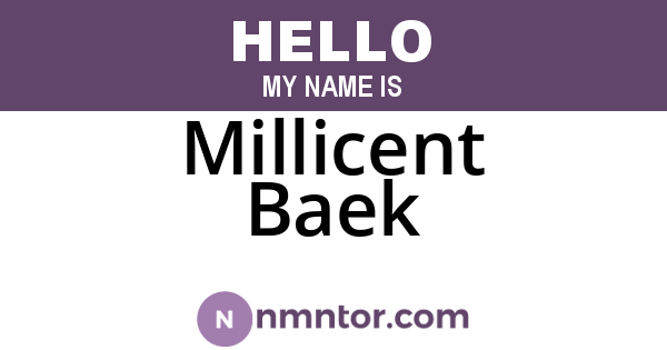 Millicent Baek