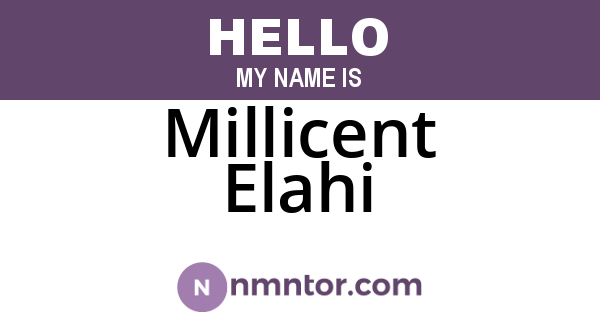 Millicent Elahi