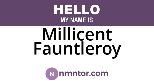 Millicent Fauntleroy