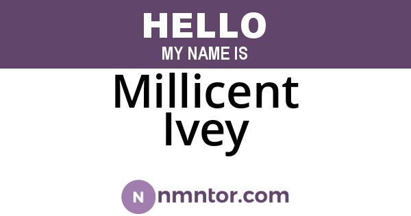 Millicent Ivey