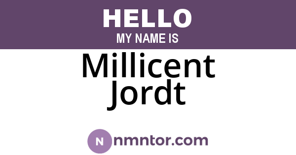 Millicent Jordt
