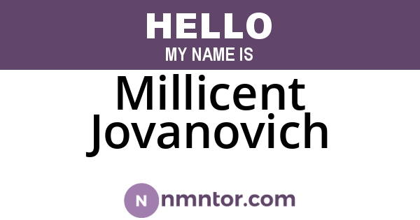 Millicent Jovanovich