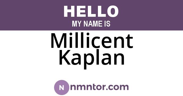 Millicent Kaplan