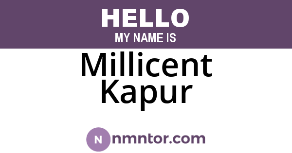 Millicent Kapur