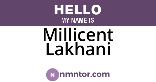 Millicent Lakhani