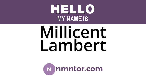 Millicent Lambert
