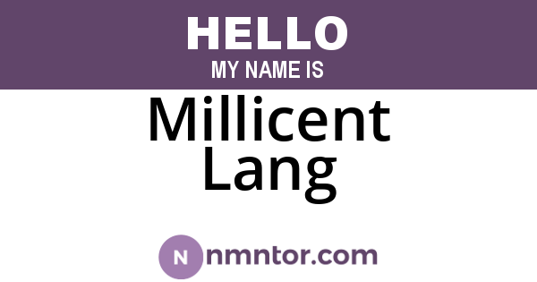 Millicent Lang