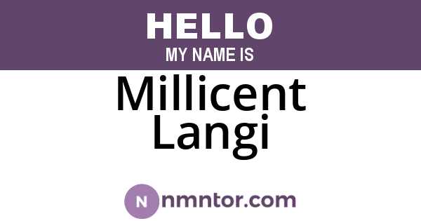 Millicent Langi