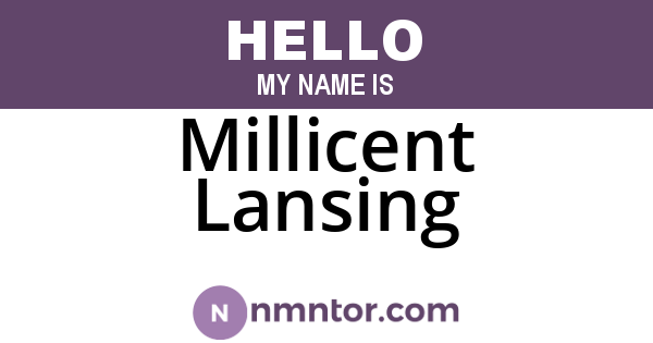 Millicent Lansing