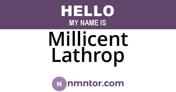 Millicent Lathrop