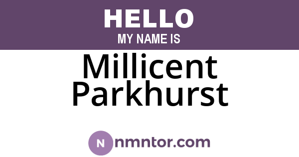 Millicent Parkhurst