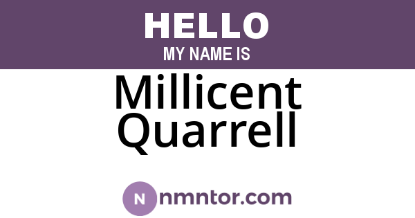 Millicent Quarrell