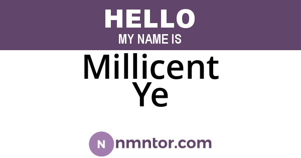 Millicent Ye