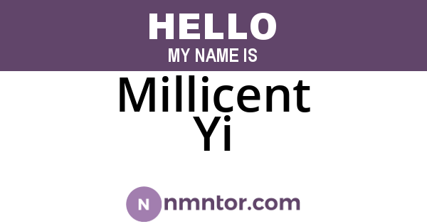 Millicent Yi