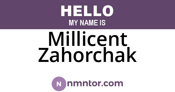 Millicent Zahorchak