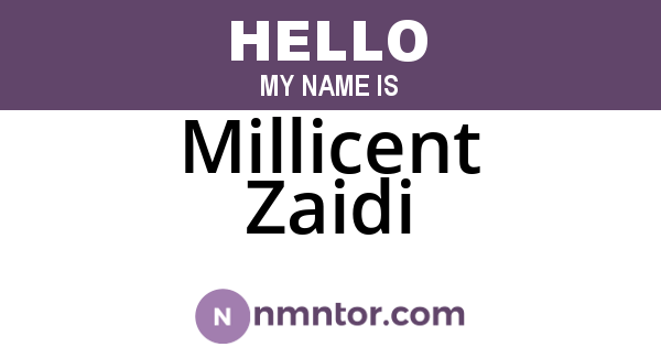 Millicent Zaidi