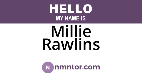 Millie Rawlins