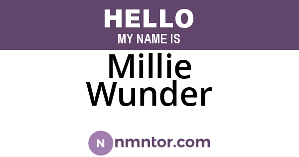 Millie Wunder
